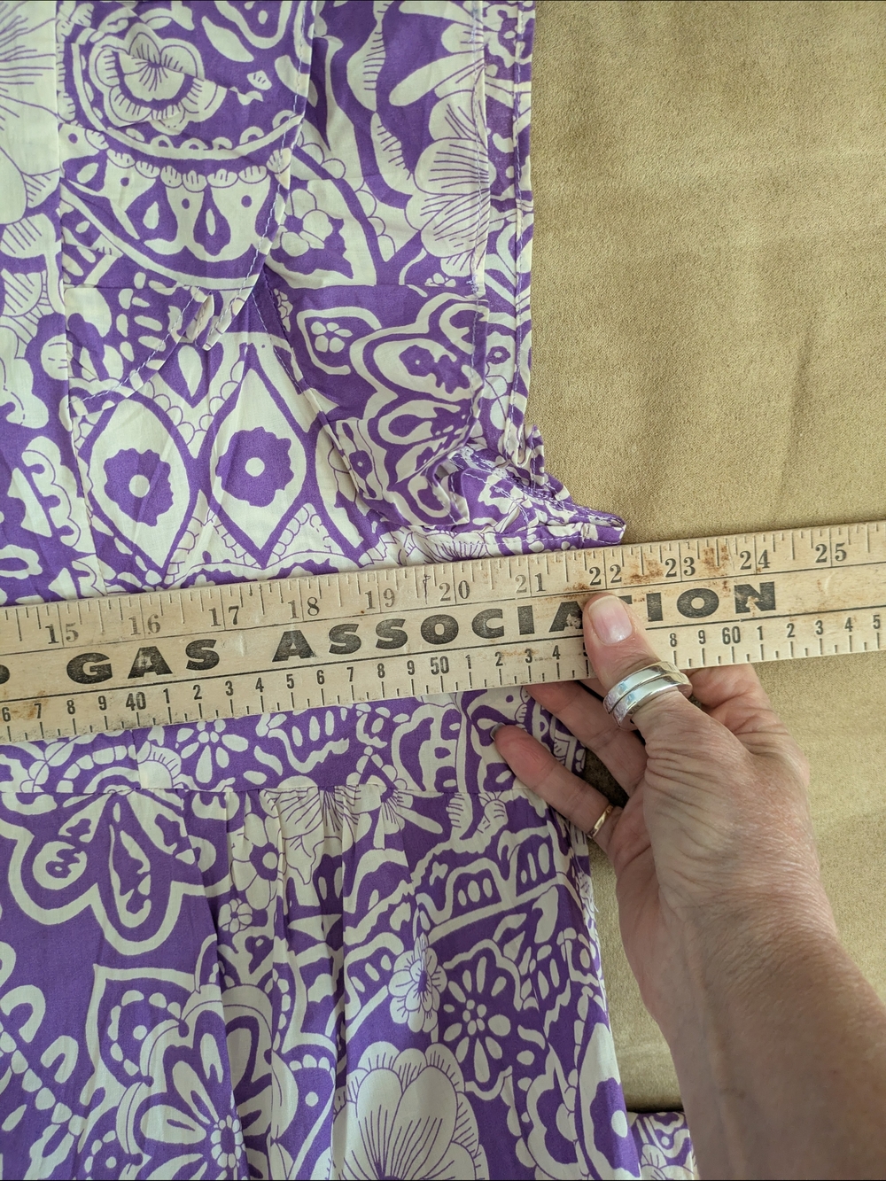 Umgee Purple and Cream Printed Midi Dress - Picture 9 of 14